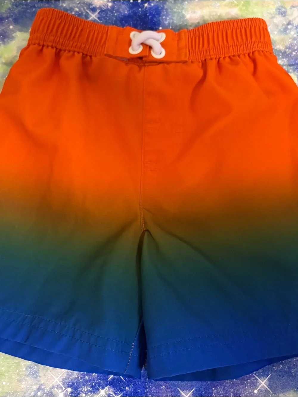 Wonder Nation Orange to Blue Gradient Swim Shorts